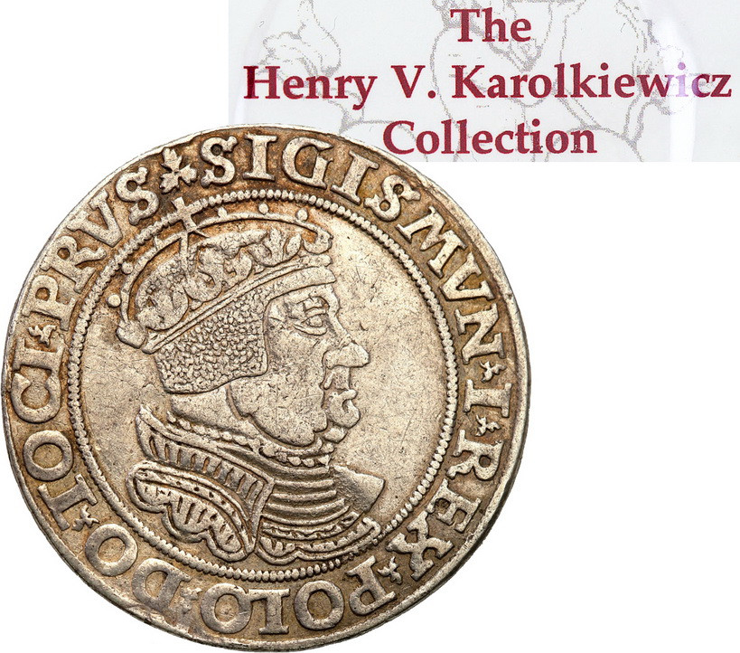 Zygmunt I Stary. Pruski Szóstak (6 groszy) 1535, Toruń Ex. Karolkiewicz Collection - RZADKOŚĆ R7